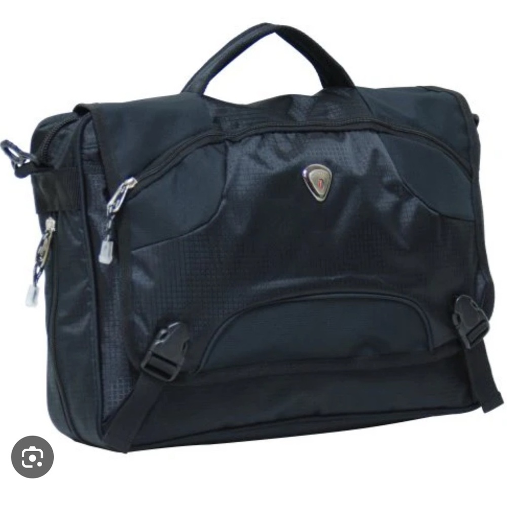Calpak Black Messenger Bag with Adjustable Strap